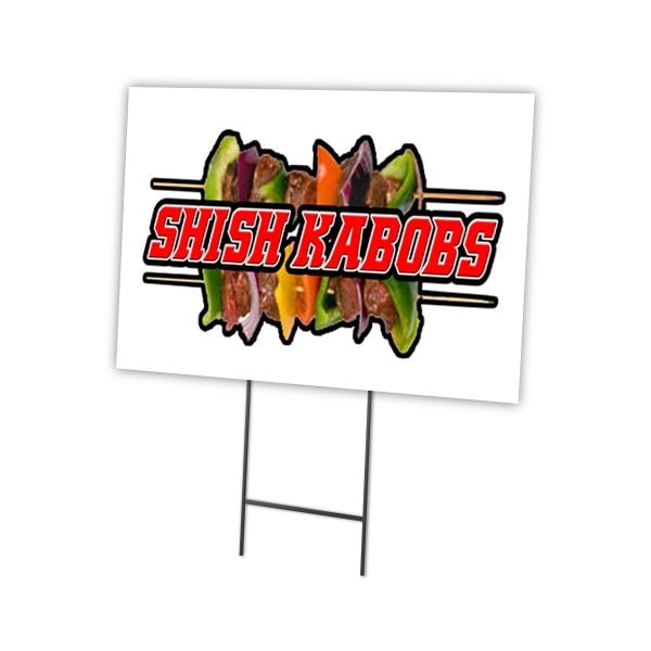 Shish Kabobs Yard Sign & Stake outdoor plastic coroplast window, C-1824-DS-Shish Kabobs